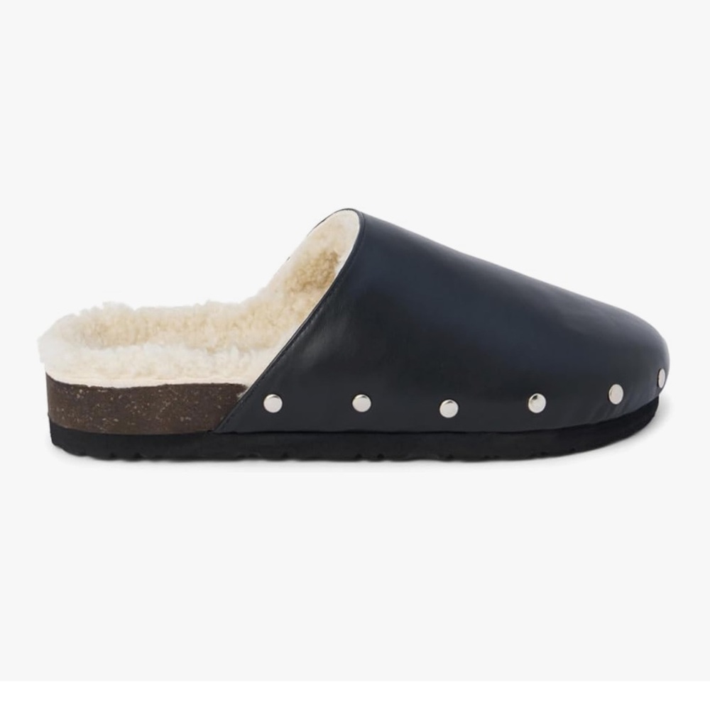 Matisse Black Leather Clogs with Cream Lining